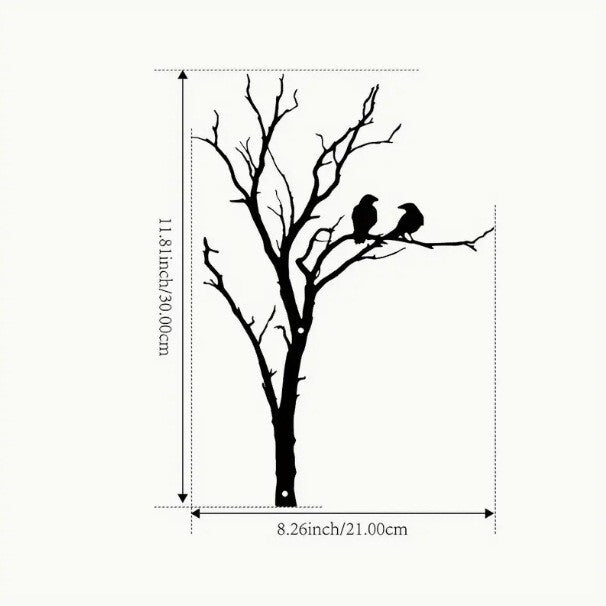 Black Metal Tree with Birds Wall Art