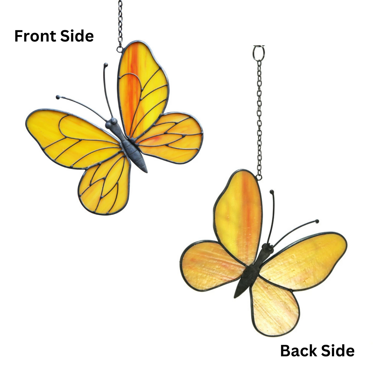 Stained Glass Yellow Butterfly Suncatcher