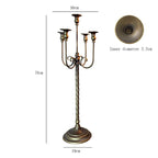 Antique Brass Effect Five Arm Floor Candelabra