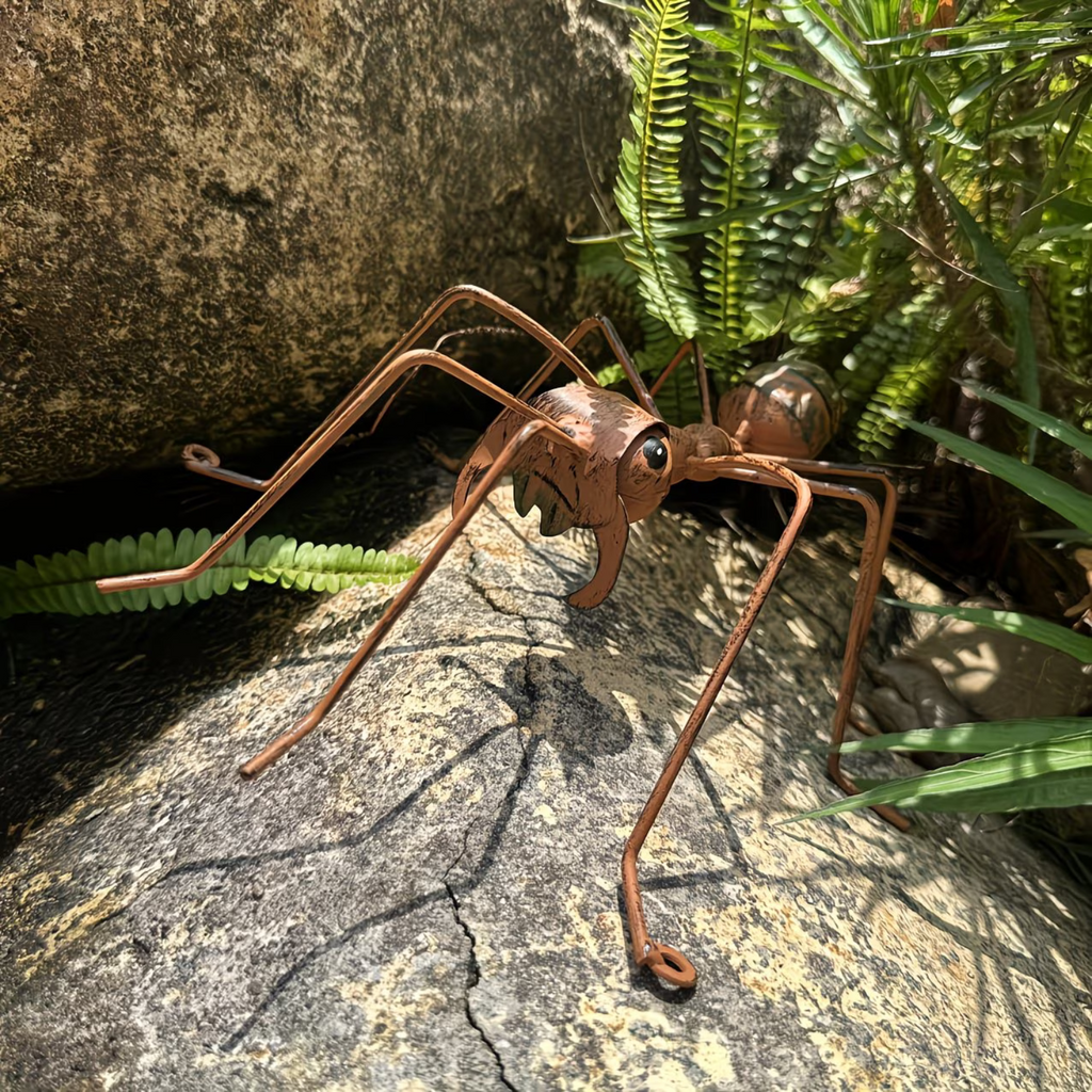 Handmade Rustic Metal Ant Sculpture