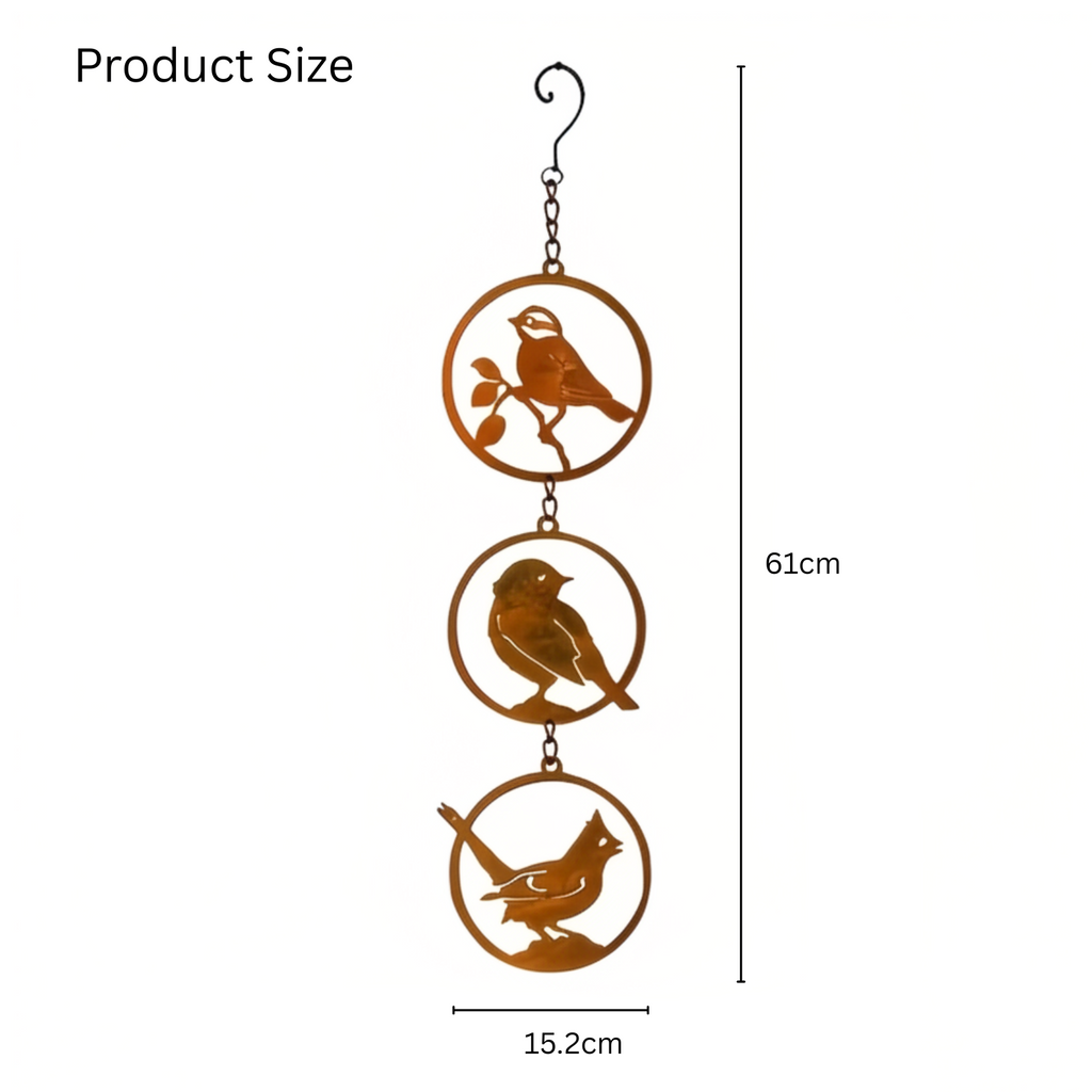 Three Bird Silhouette Hanging Ornament