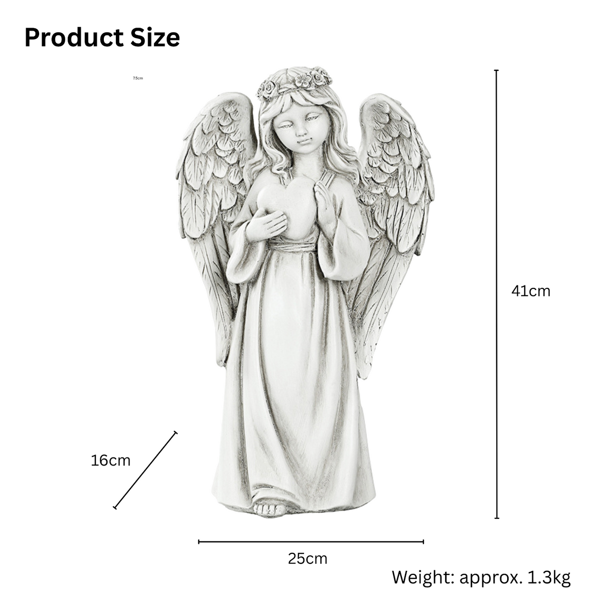 LED Guardian Angel Memorial Statue