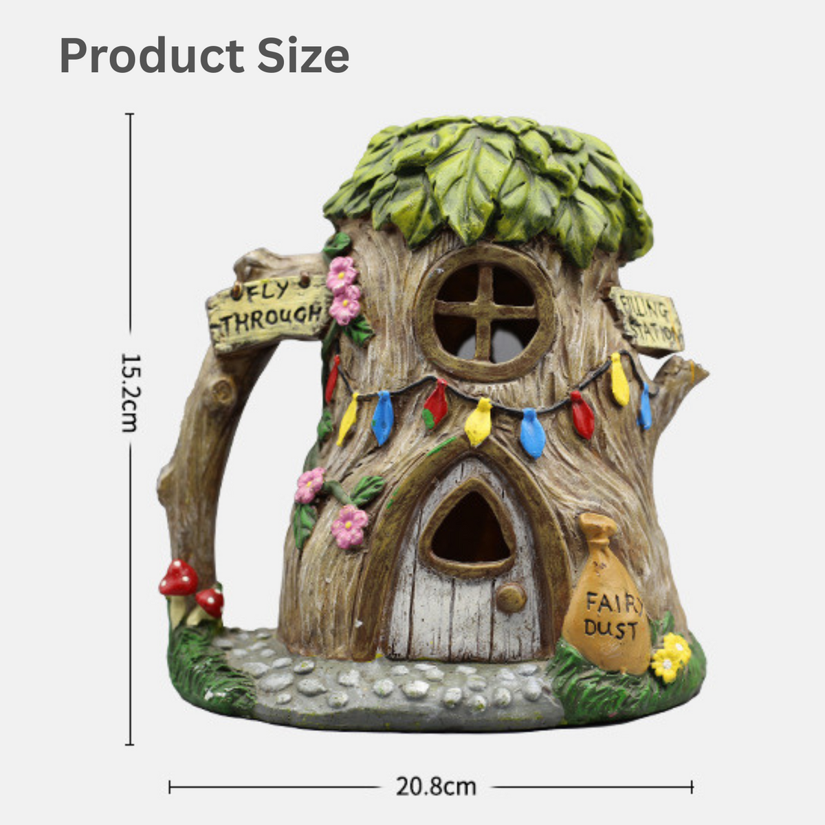 Leaf Roof Solar Fairy Garden House Light