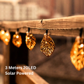 Solar Golden Leaf String Lights