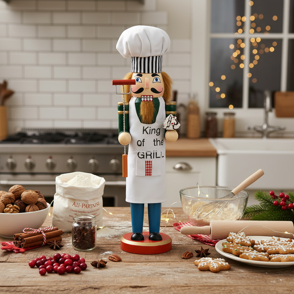 Wooden Chef Nutcracker Christmas Decoration