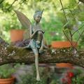 Bronze-Effect Sitting Fairy Statue