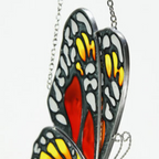 Stained Glass Butterfly Suncatcher, Orange Red