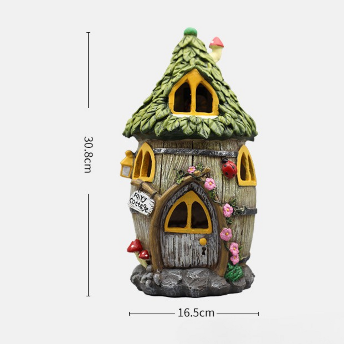 Hand-Painted Solar Fairy Garden House Light