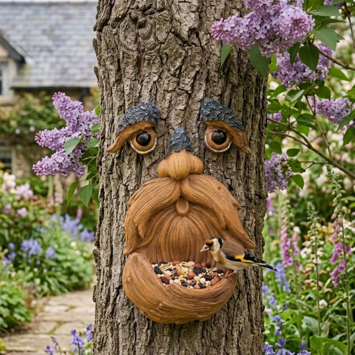Bearded Tree Face Bird Feeder
