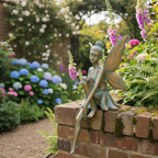 Bronze-Effect Sitting Fairy Statue