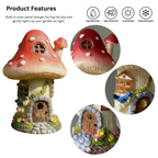 Solar Mushroom Fairy Garden House Light Toadstool Cottage Ornament Gift 21cm