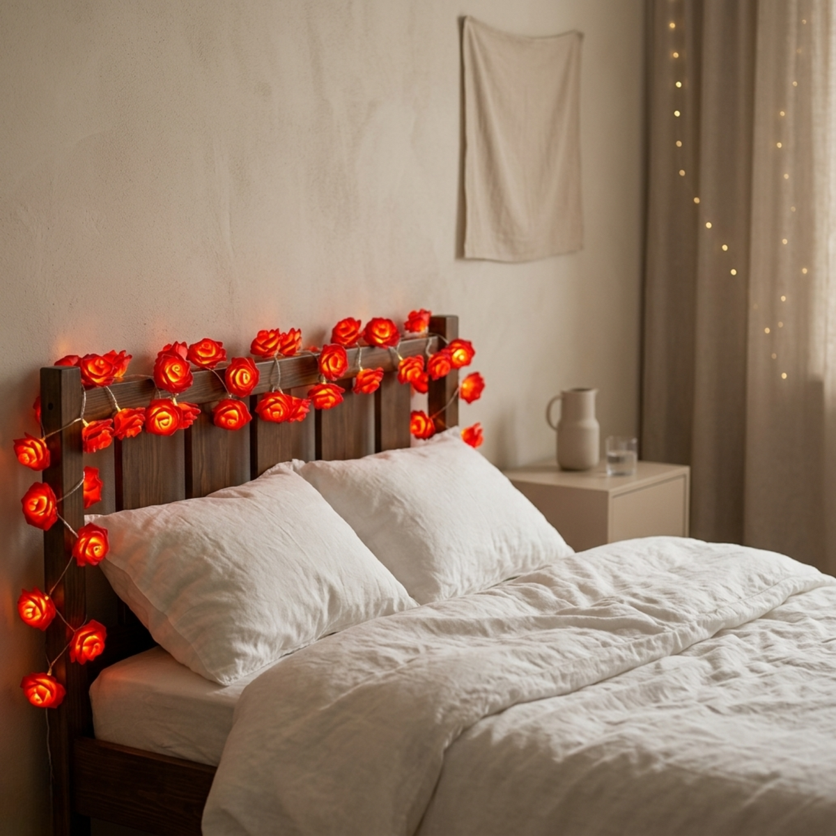 Foam Rose LED String Lights - Remote Control
