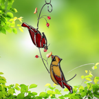 Red Cardinal Memorial Stained Glass Suncatcher