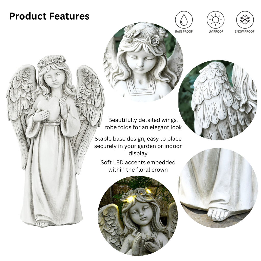 LED Guardian Angel Memorial Statue