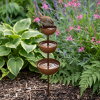 Rustic Tiered Rain Collector Garden Stake