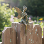 Bronze-Effect Sitting Fairy Statue