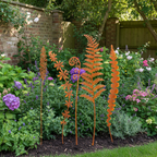 Rusty Steel Botanical Silhouettes