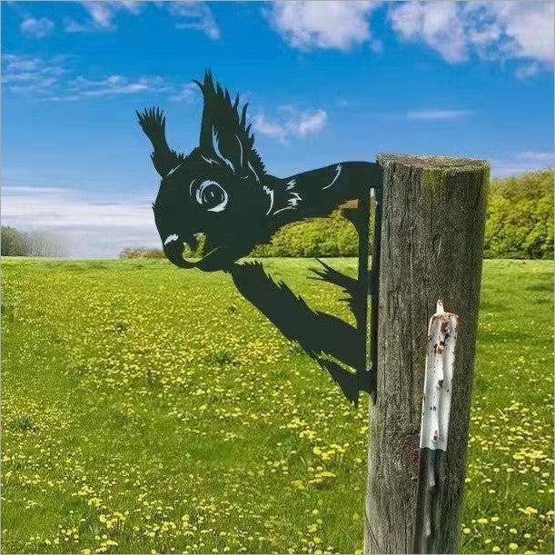 Funny Farm Animal Metal Fence Post Decor
