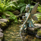 Bronze-Effect Sitting Fairy Statue
