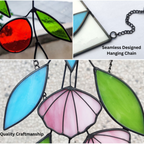 Stained Glass Pink Spring Flower Suncatcher