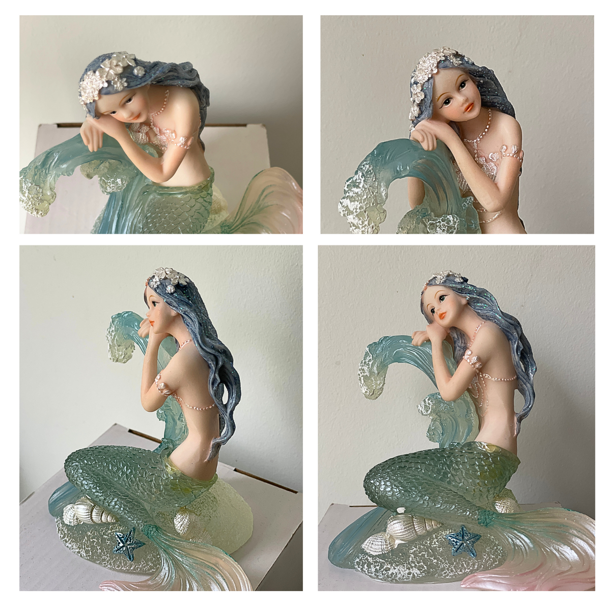 Pastel Resin Mermaid Figurine