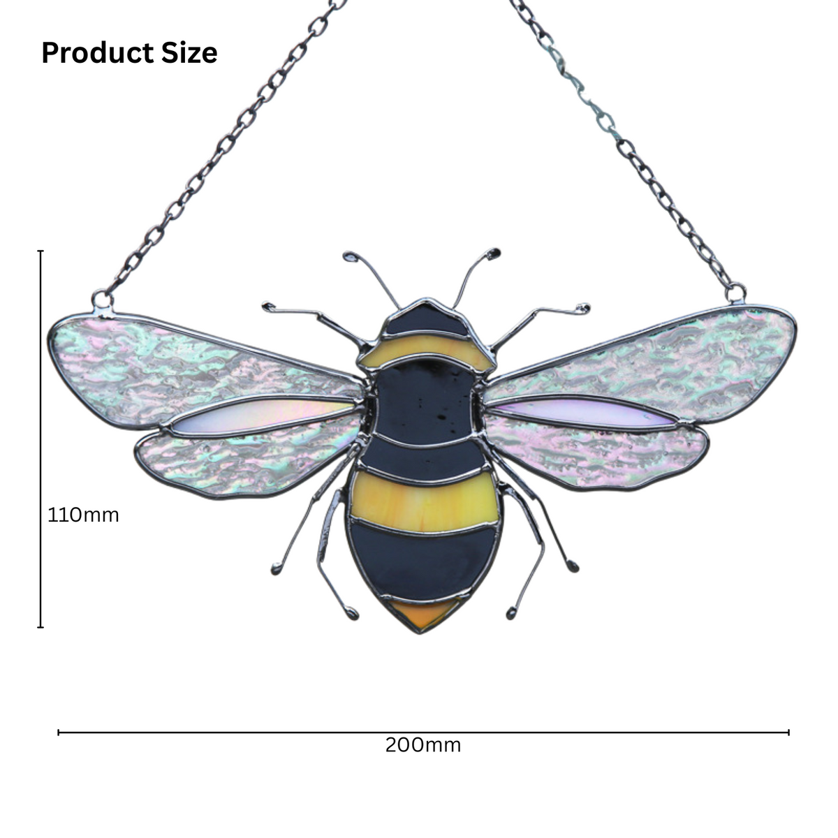 Handmade Stained Glass Bee Window Suncatcher