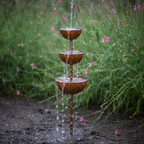 Rustic Tiered Rain Collector Garden Stake