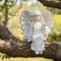 Guardian Angel Garden Statue with Bird – Memorial Resin Ornament Indoor Outdoor