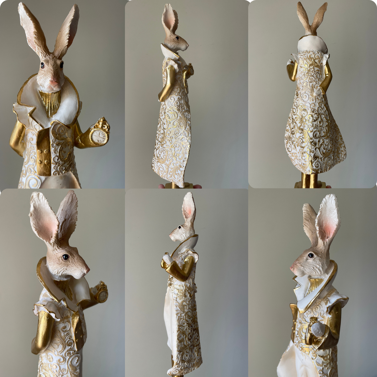 Antique Gold Victorian Rabbit Figurine