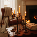 Vintage Style Taper Candlestick Holder Set