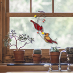 Red Cardinal Memorial Stained Glass Suncatcher
