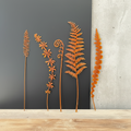 Rusty Steel Botanical Silhouettes