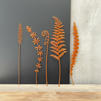 Rusty Steel Botanical Silhouettes