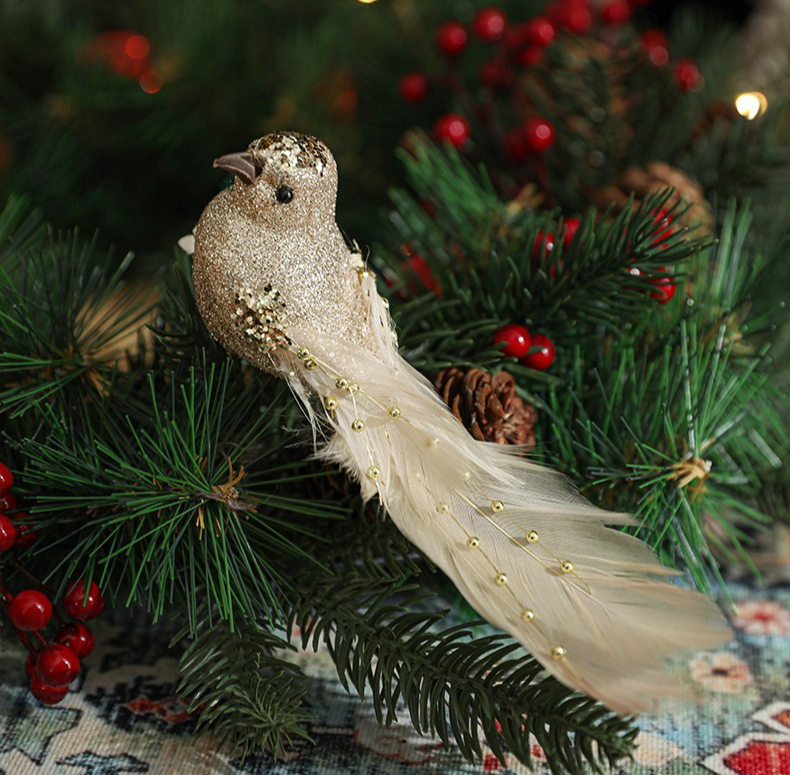 Clip-On Feather Dove Christmas Tree Ornaments