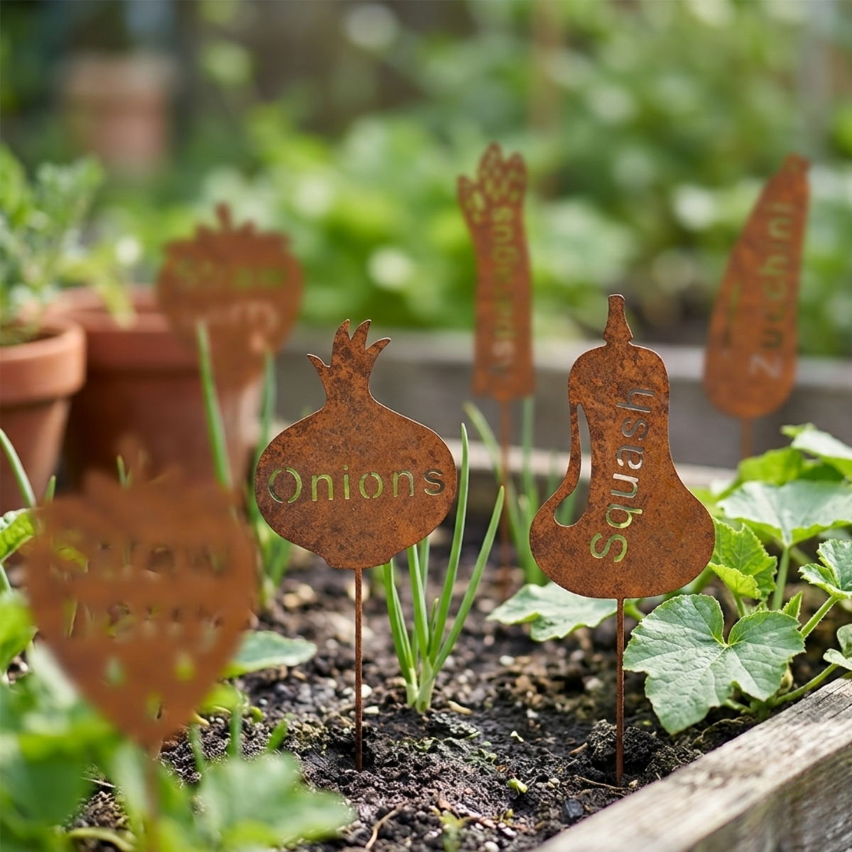 Rustic Metal Vegetable Garden Markers