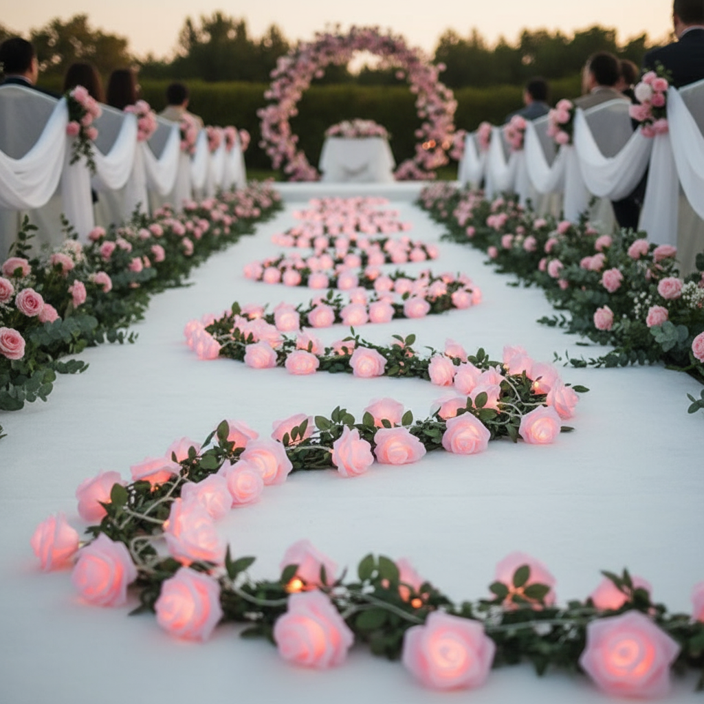 Foam Rose LED String Lights - Remote Control