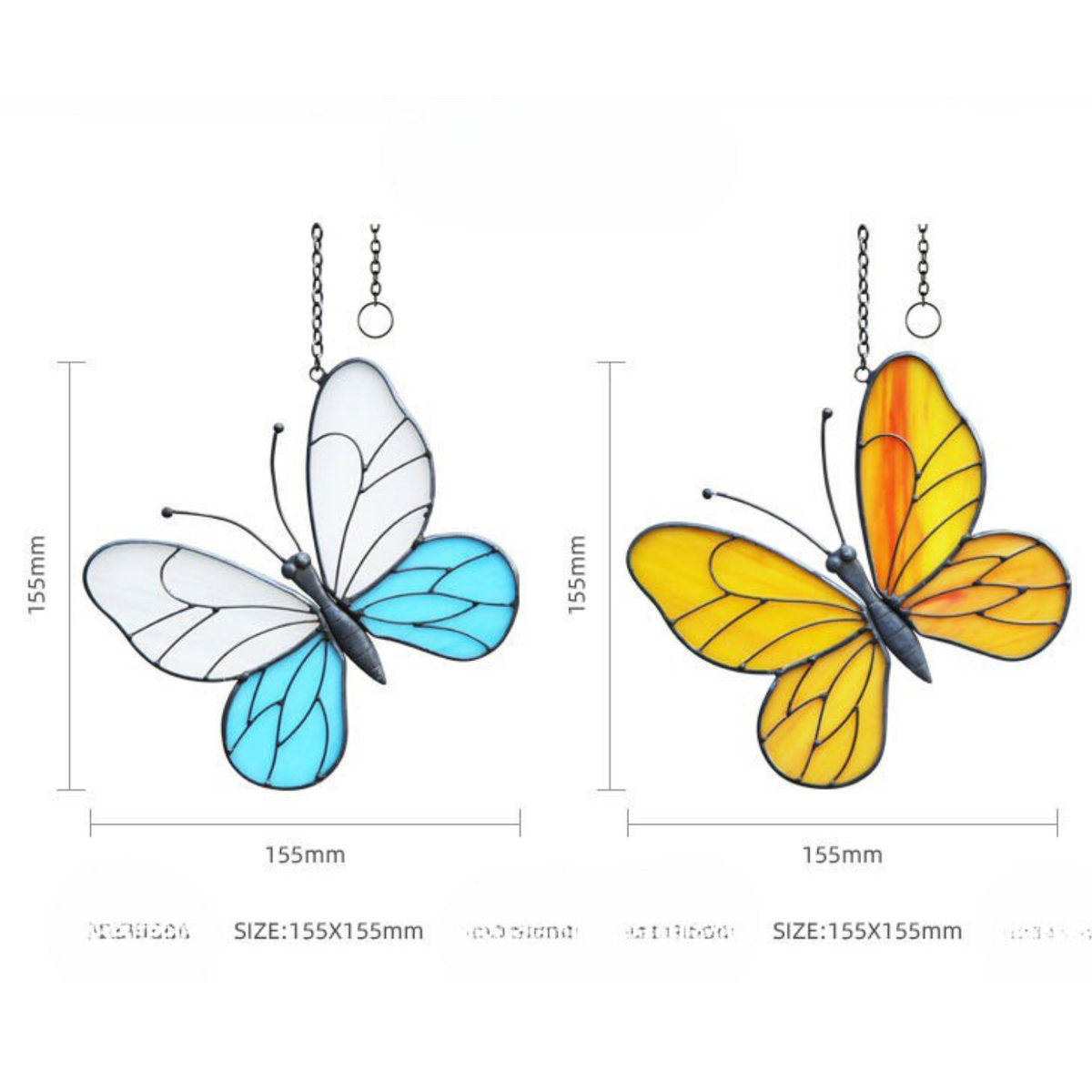 Stained Glass Yellow Butterfly Suncatcher