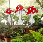 Stained Glass Red Mushroom Suncatchers