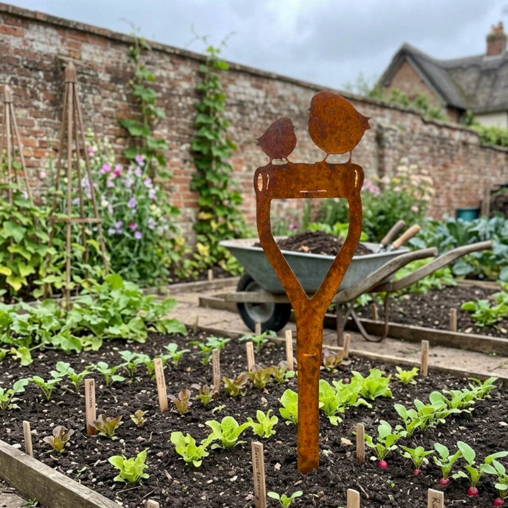 Rustic Metal Bird Garden Stake Ornament