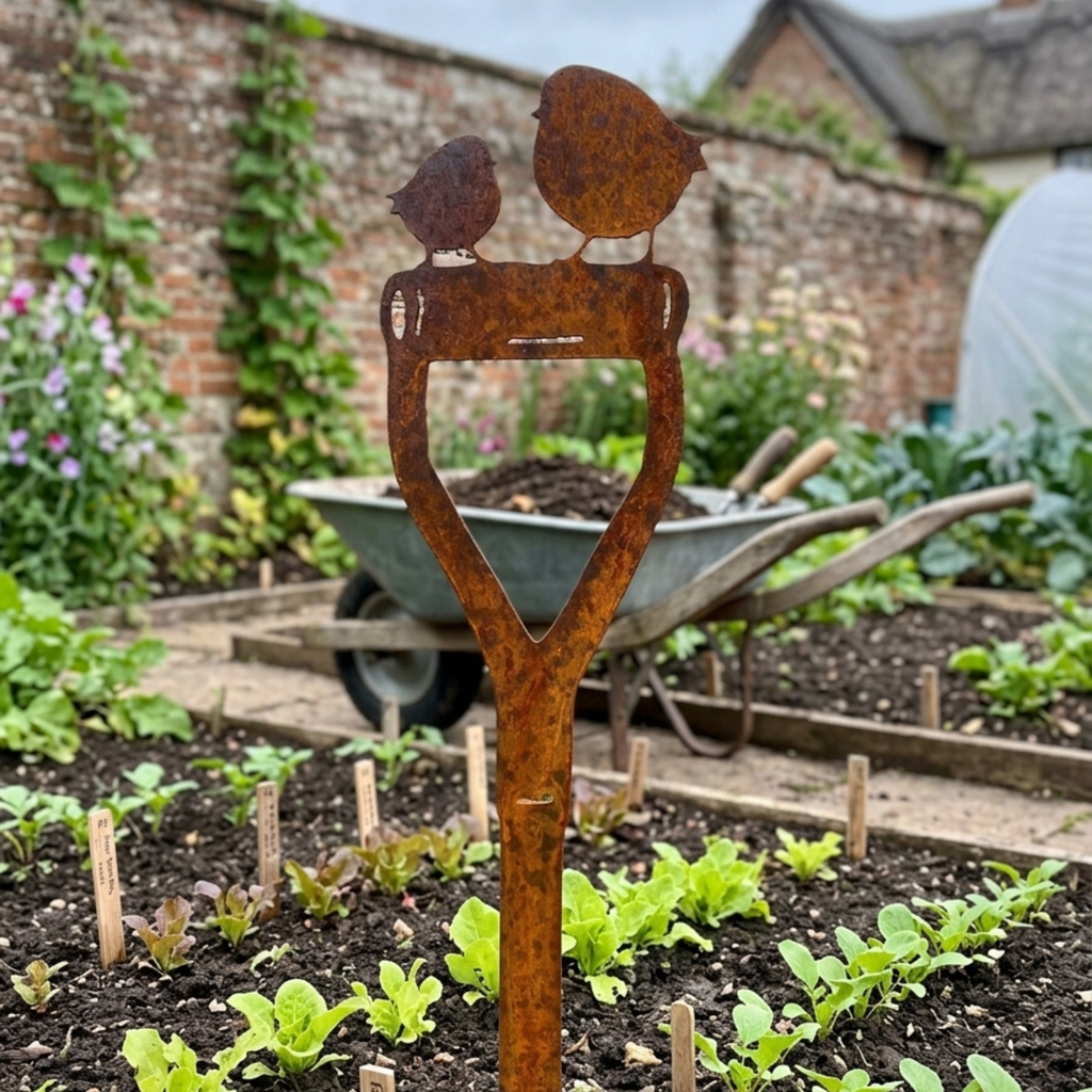 Rustic Metal Bird Garden Stake Ornament