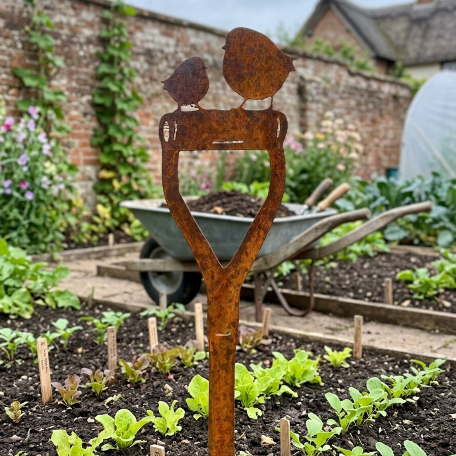 Rustic Metal Bird Garden Stake Ornament