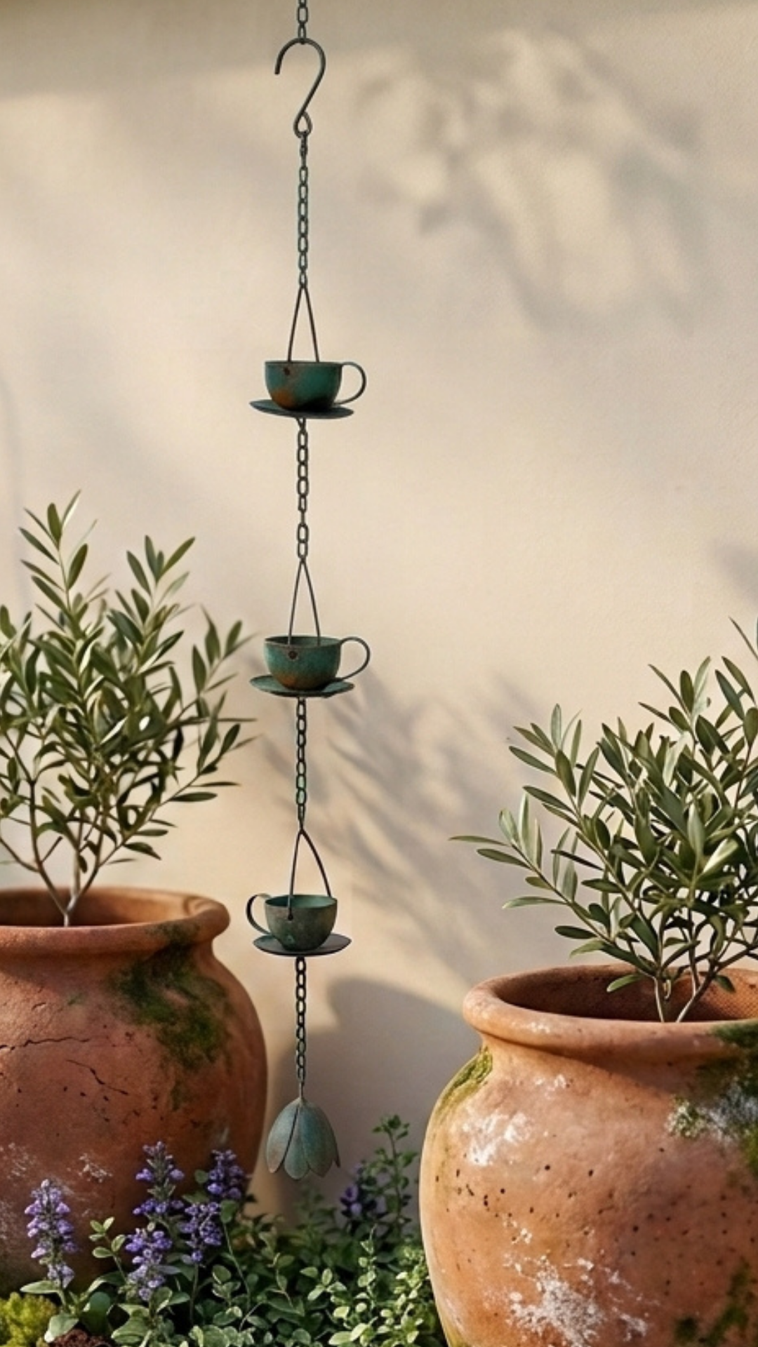 Vintage Effect Teacup Rain Chain
