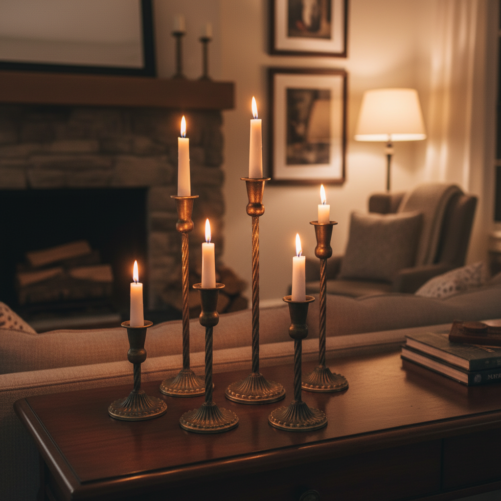 Vintage Effect Candlestick Holder