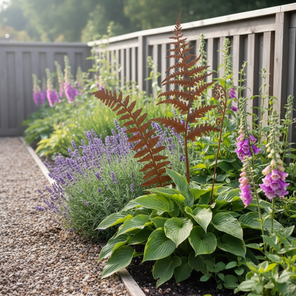 Metal Fern Leaf Garden Stake