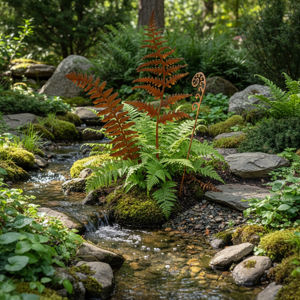 Metal Fern Leaf Garden Stake