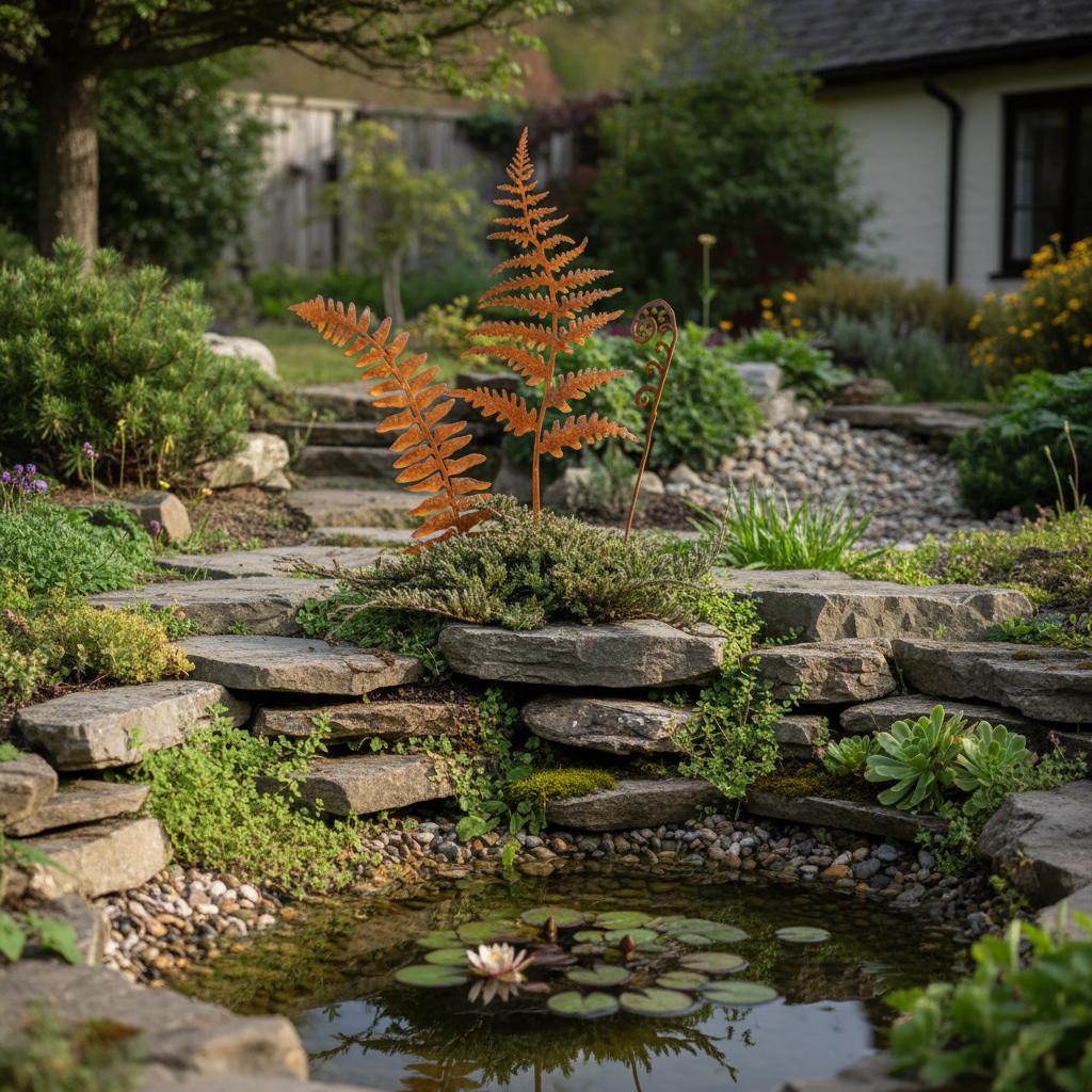 Metal Fern Leaf Garden Stake