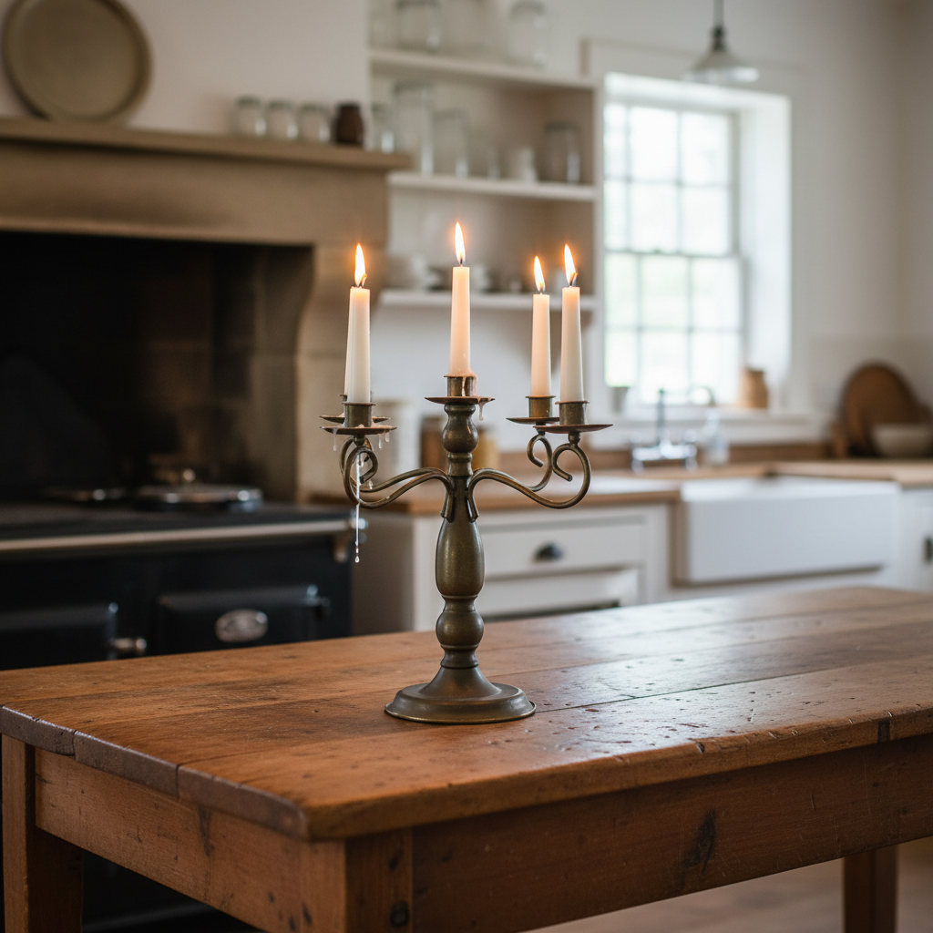 5 Arm Candelabra Antique Style Candle Holder